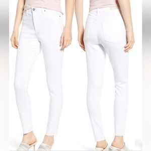 AG The Mila Super High Waist Ankle Skinny Jeans White 28